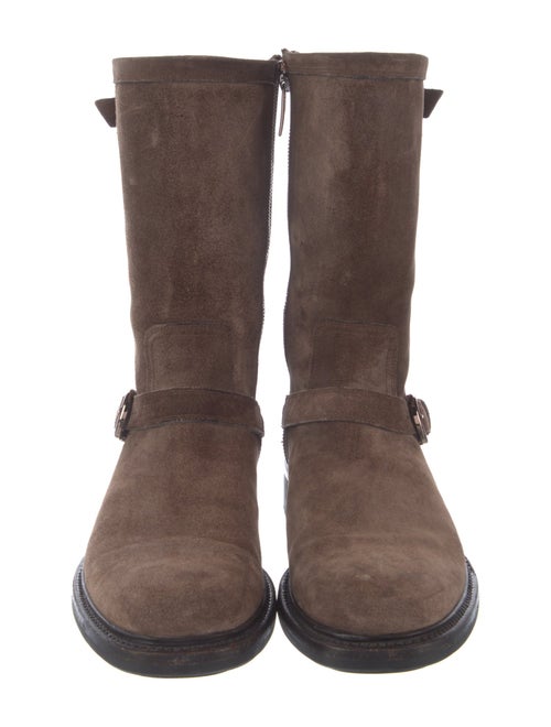 Salvatore Ferragamo Gancini Logo Suede Boots