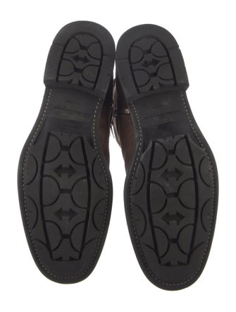 Salvatore Ferragamo Gancini Logo Suede Boots