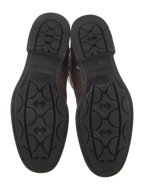 Salvatore Ferragamo Gancini Logo Suede Boots