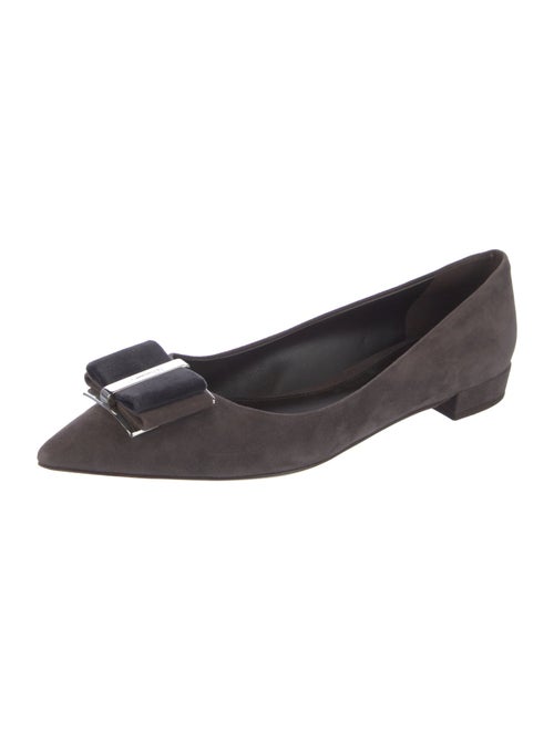 Salvatore Ferragamo Vara Bow Accent Suede Flats
