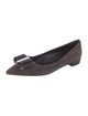 Salvatore Ferragamo Vara Bow Accent Suede Flats