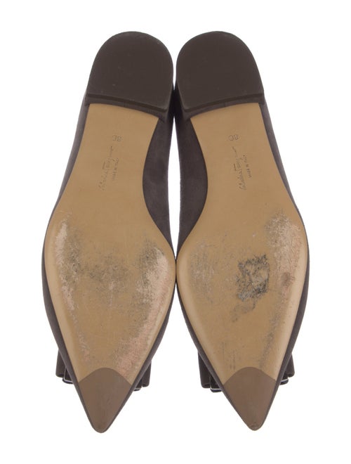 Salvatore Ferragamo Vara Bow Accent Suede Flats