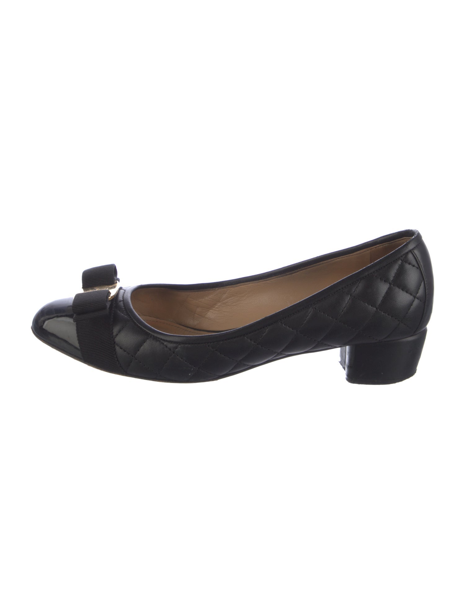 Salvatore Ferragamo Leather Bow Accents Pumps