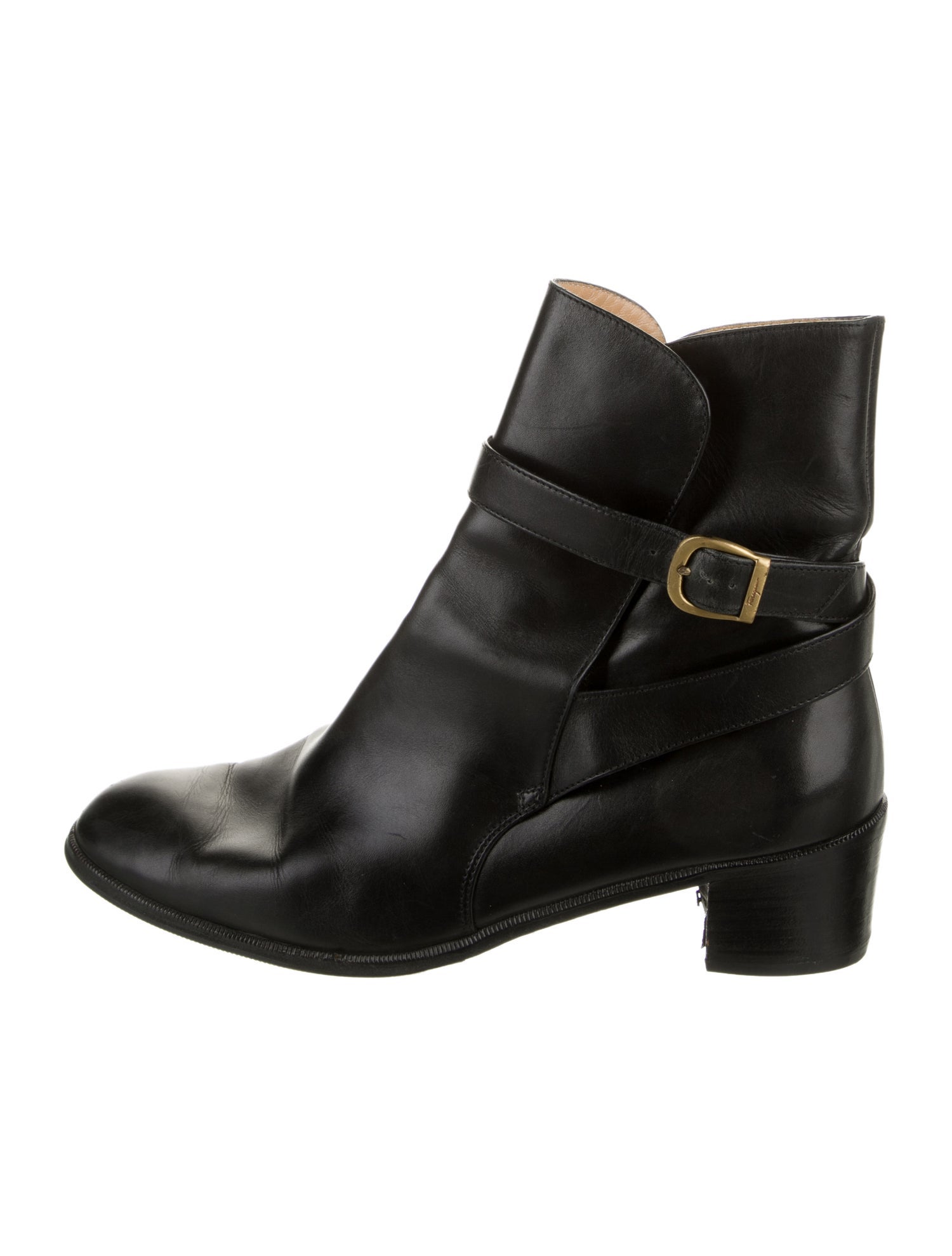 Salvatore Ferragamo Leather Moto Boots