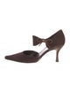 Salvatore Ferragamo Suede Bow Accents D'Orsay Pumps