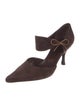 Salvatore Ferragamo Suede Bow Accents D'Orsay Pumps