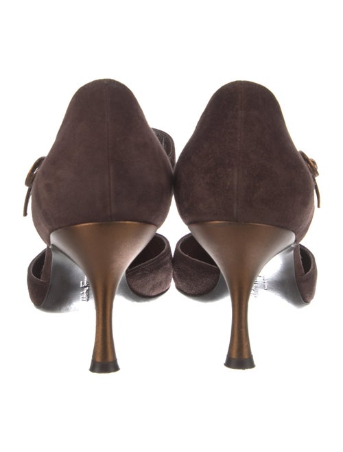 Salvatore Ferragamo Suede Bow Accents D'Orsay Pumps