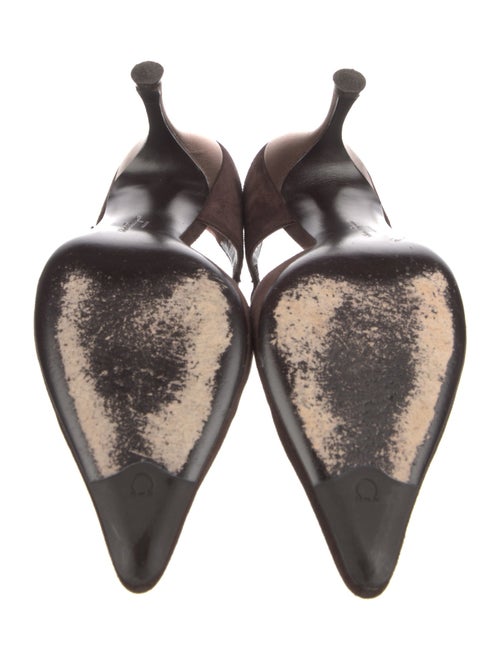 Salvatore Ferragamo Suede Bow Accents D'Orsay Pumps