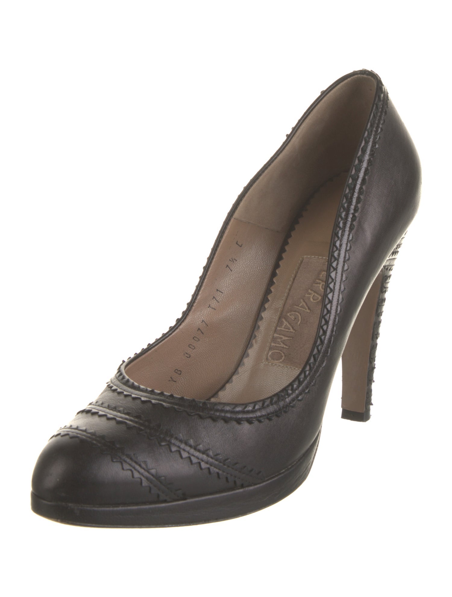 Salvatore Ferragamo Leather Leather Trim Embellishment Pumps