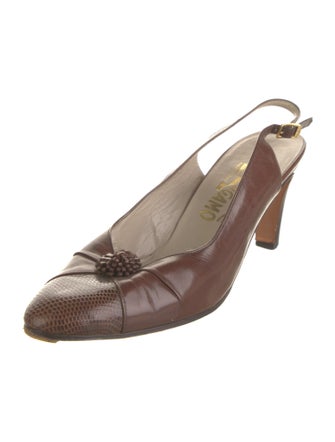 Salvatore Ferragamo Leather Slingback Pumps