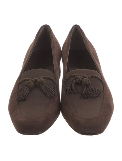 Salvatore Ferragamo Suede Tassel Accents Pumps