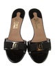 Salvatore Ferragamo Vara Bow Accent Patent Leather Slides