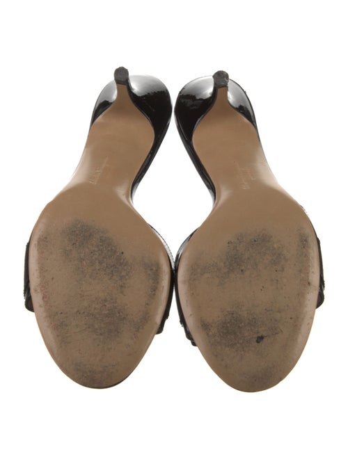 Salvatore Ferragamo Vara Bow Accent Patent Leather Slides