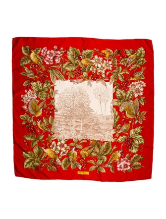 Salvatore Ferragamo Silk Floral Print Scarf