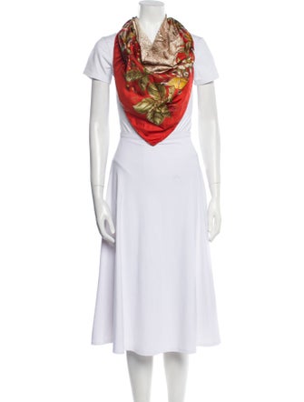 Salvatore Ferragamo Silk Floral Print Scarf