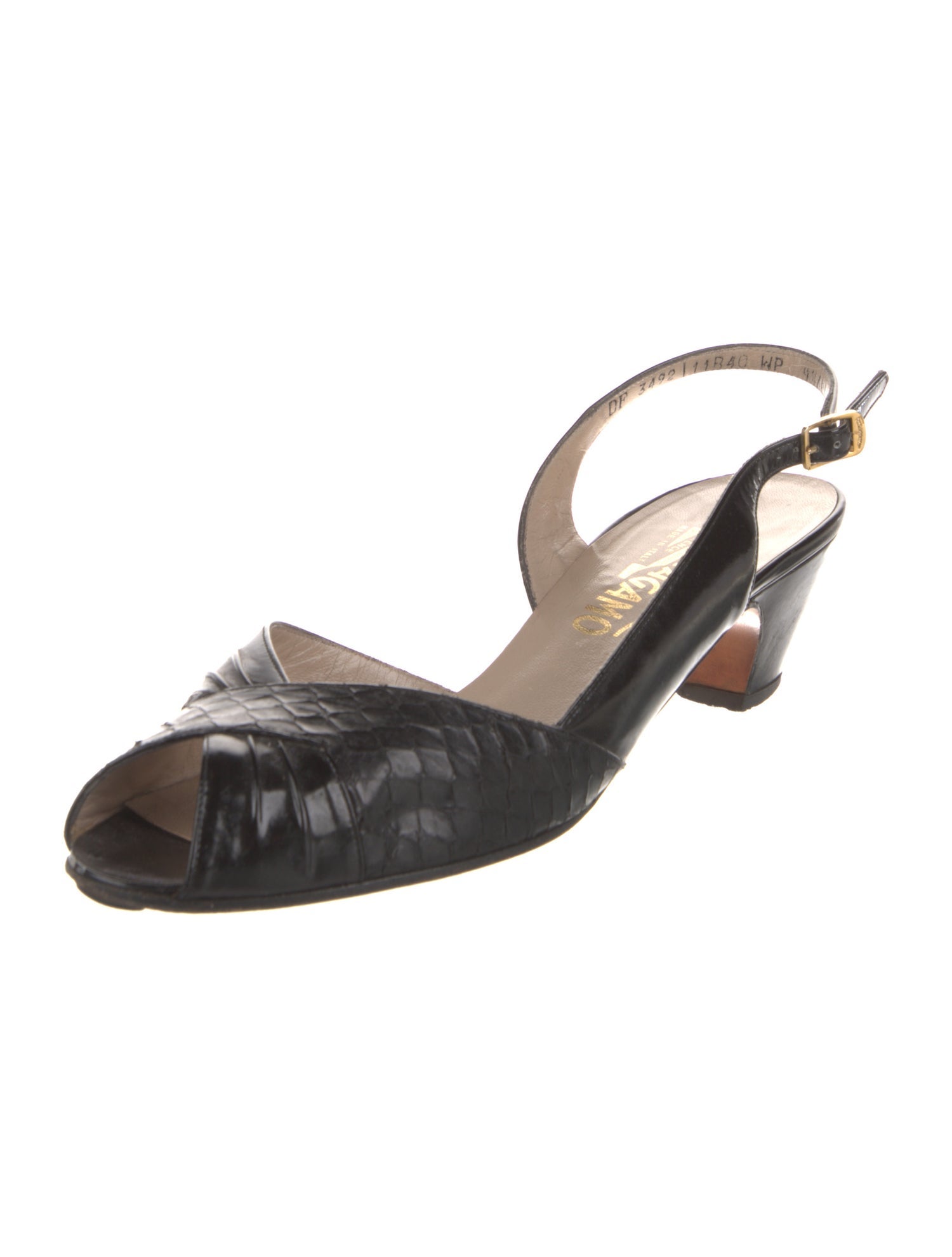 Salvatore Ferragamo Snakeskin Slingback Pumps