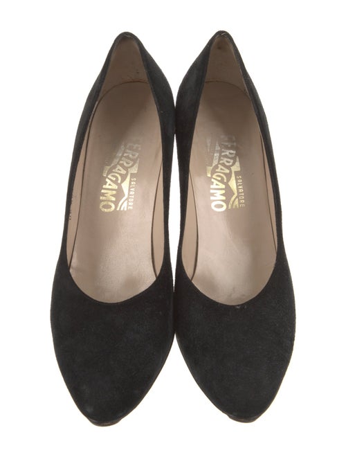 Salvatore Ferragamo Suede Leather Trim Embellishment Pumps