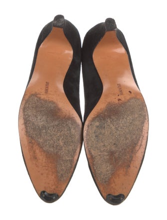 Salvatore Ferragamo Suede Leather Trim Embellishment Pumps