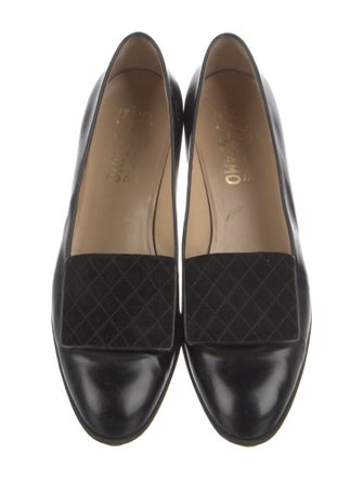 Salvatore Ferragamo Leather Bow Accents Loafers
