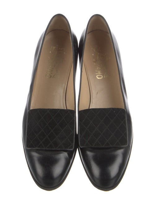 Salvatore Ferragamo Leather Bow Accents Loafers