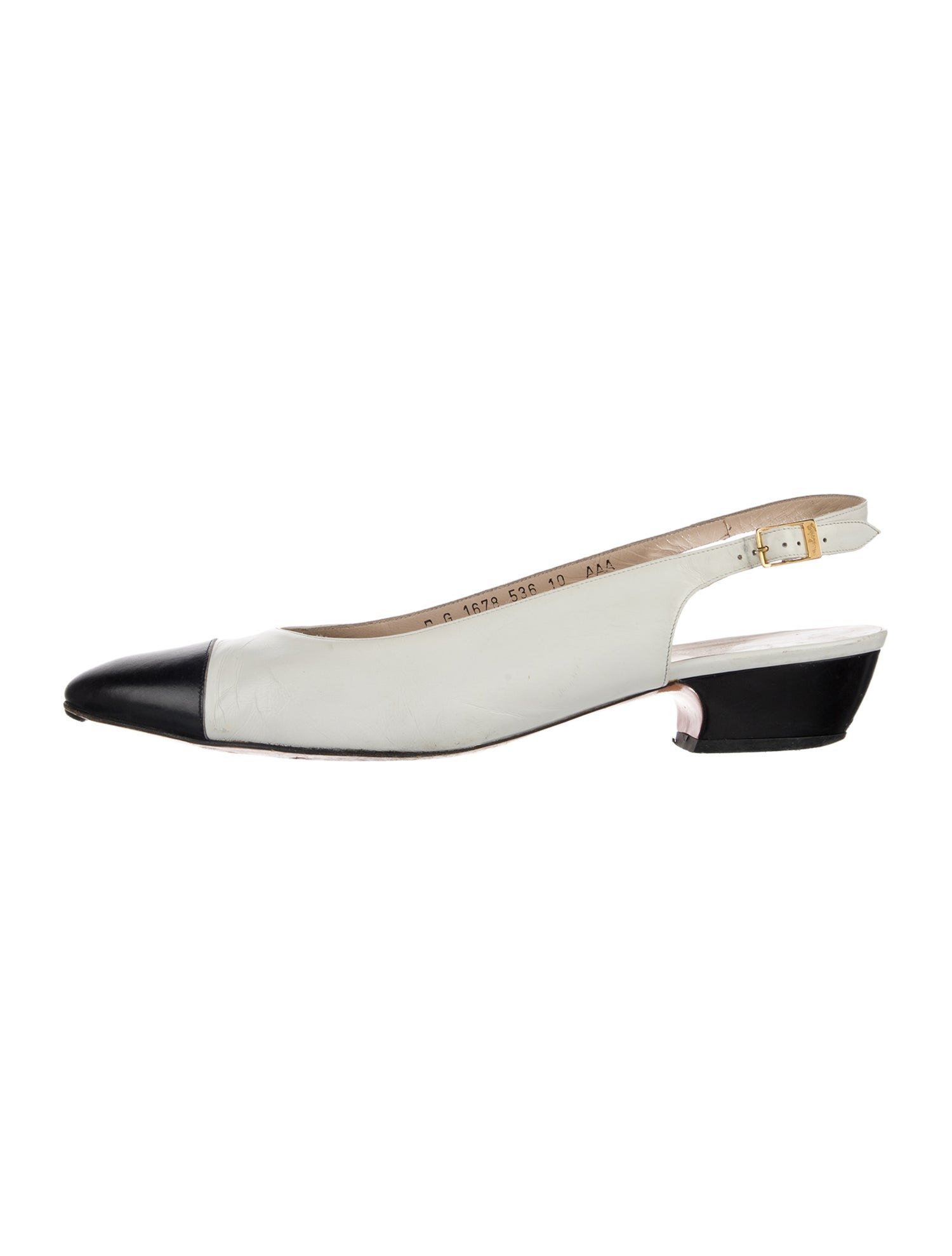 Salvatore Ferragamo Leather Colorblock Pattern Slingback Pumps