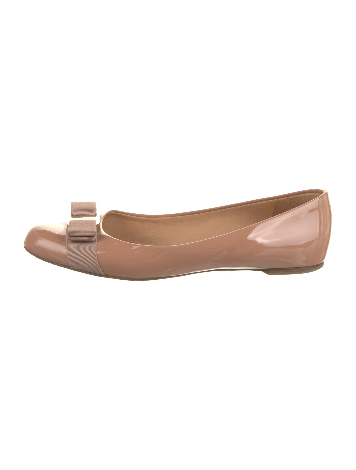 Salvatore Ferragamo Vara Bow Accent Patent Leather Ballet Flats