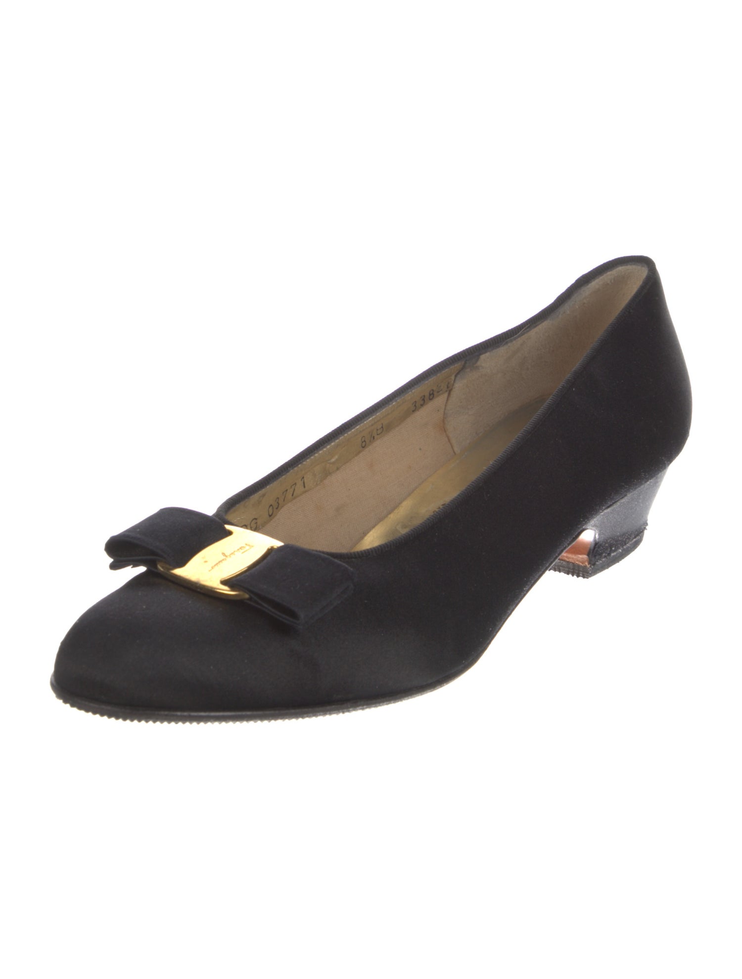 Salvatore Ferragamo Vara Bow Accent Satin Flats