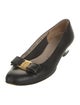 Salvatore Ferragamo Leather Bow Accents Flats