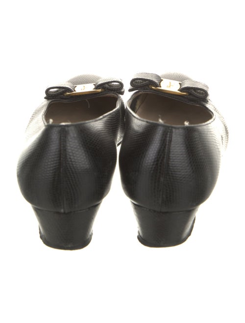 Salvatore Ferragamo Leather Bow Accents Flats
