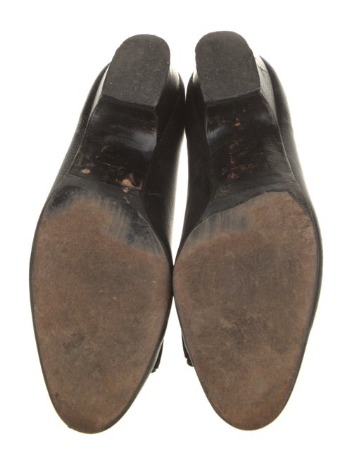 Salvatore Ferragamo Leather Bow Accents Flats