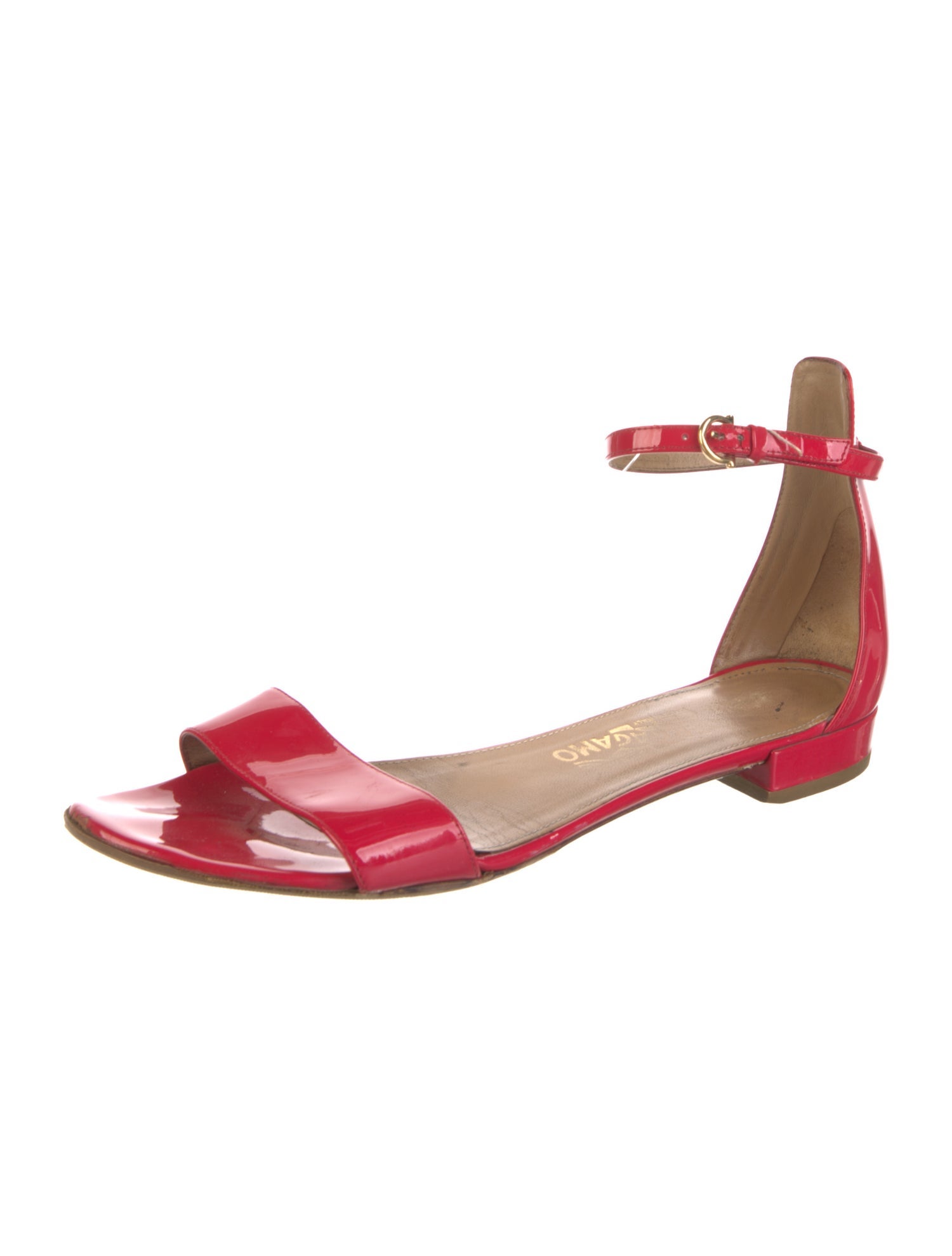 Salvatore Ferragamo Patent Leather Printed Sandals