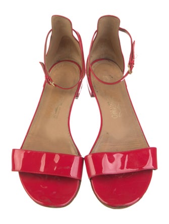 Salvatore Ferragamo Patent Leather Printed Sandals