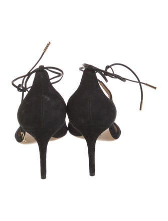 Salvatore Ferragamo Vara Bow Accent Suede D'Orsay Pumps