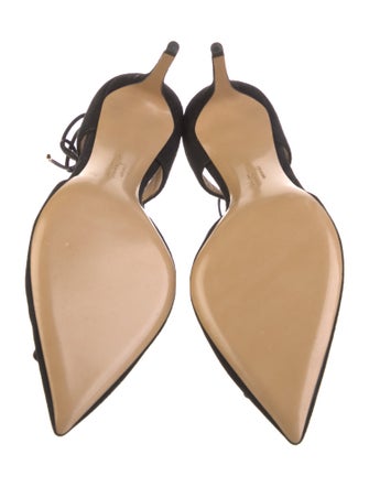 Salvatore Ferragamo Vara Bow Accent Suede D'Orsay Pumps