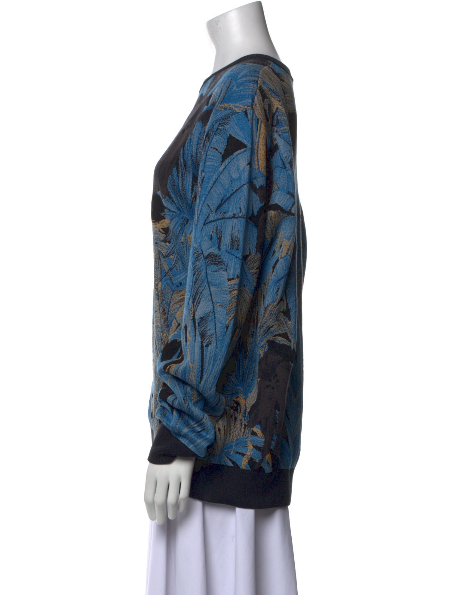 Salvatore Ferragamo Printed Bateau Neckline Sweatshirt