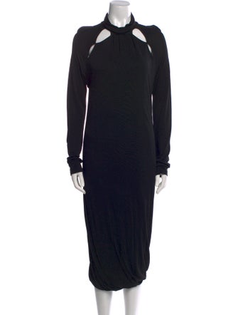 Salvatore Ferragamo Mock Neck Long Dress