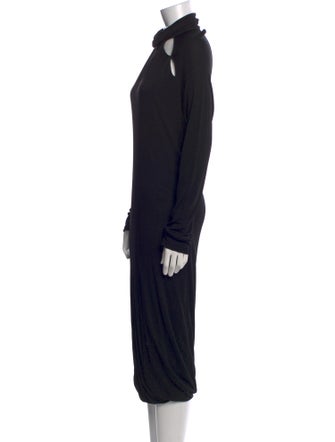 Salvatore Ferragamo Mock Neck Long Dress