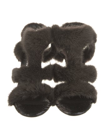 Salvatore Ferragamo Snakeskin Leather Trim Embellishment Sandals