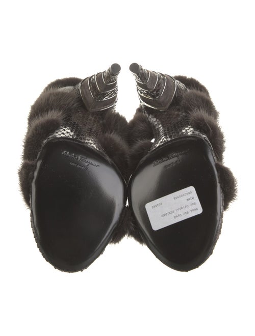 Salvatore Ferragamo Snakeskin Leather Trim Embellishment Sandals