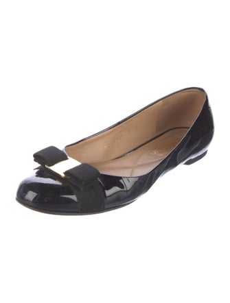 Salvatore Ferragamo Vara Bow Accent Patent Leather Ballet Flats