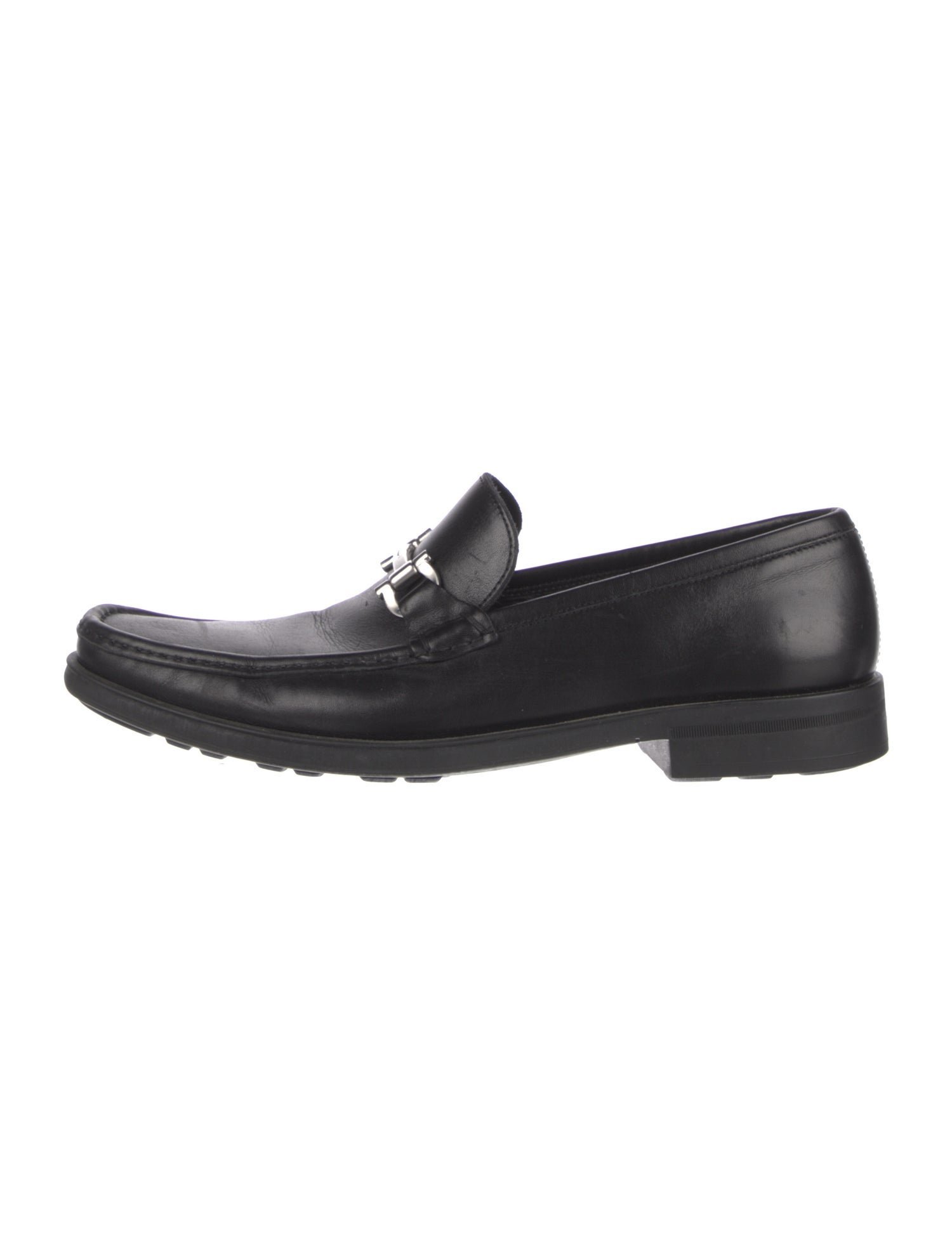 Salvatore Ferragamo Gancini Logo Leather Dress Loafers