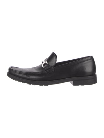 Salvatore Ferragamo Gancini Logo Leather Dress Loafers