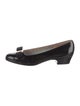 Salvatore Ferragamo Patent Leather Bow Accents Flats