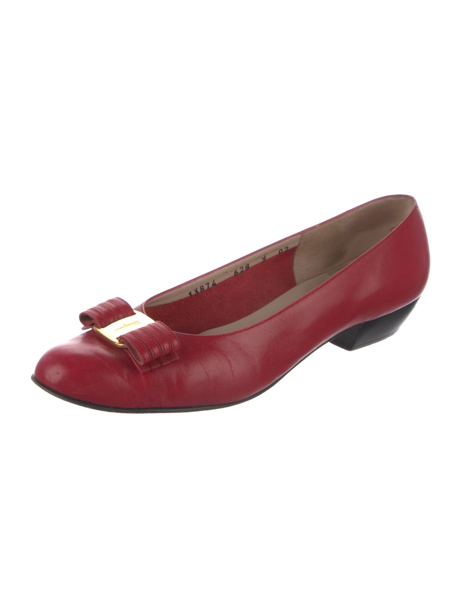 Salvatore Ferragamo Vara Bow Accent Leather Flats