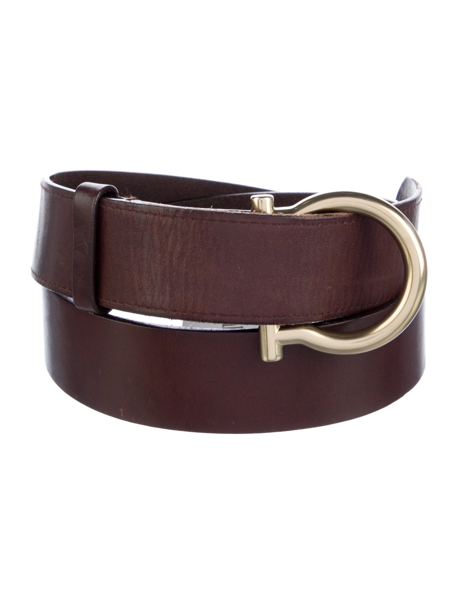 Salvatore Ferragamo Gancini Logo Leather Belt