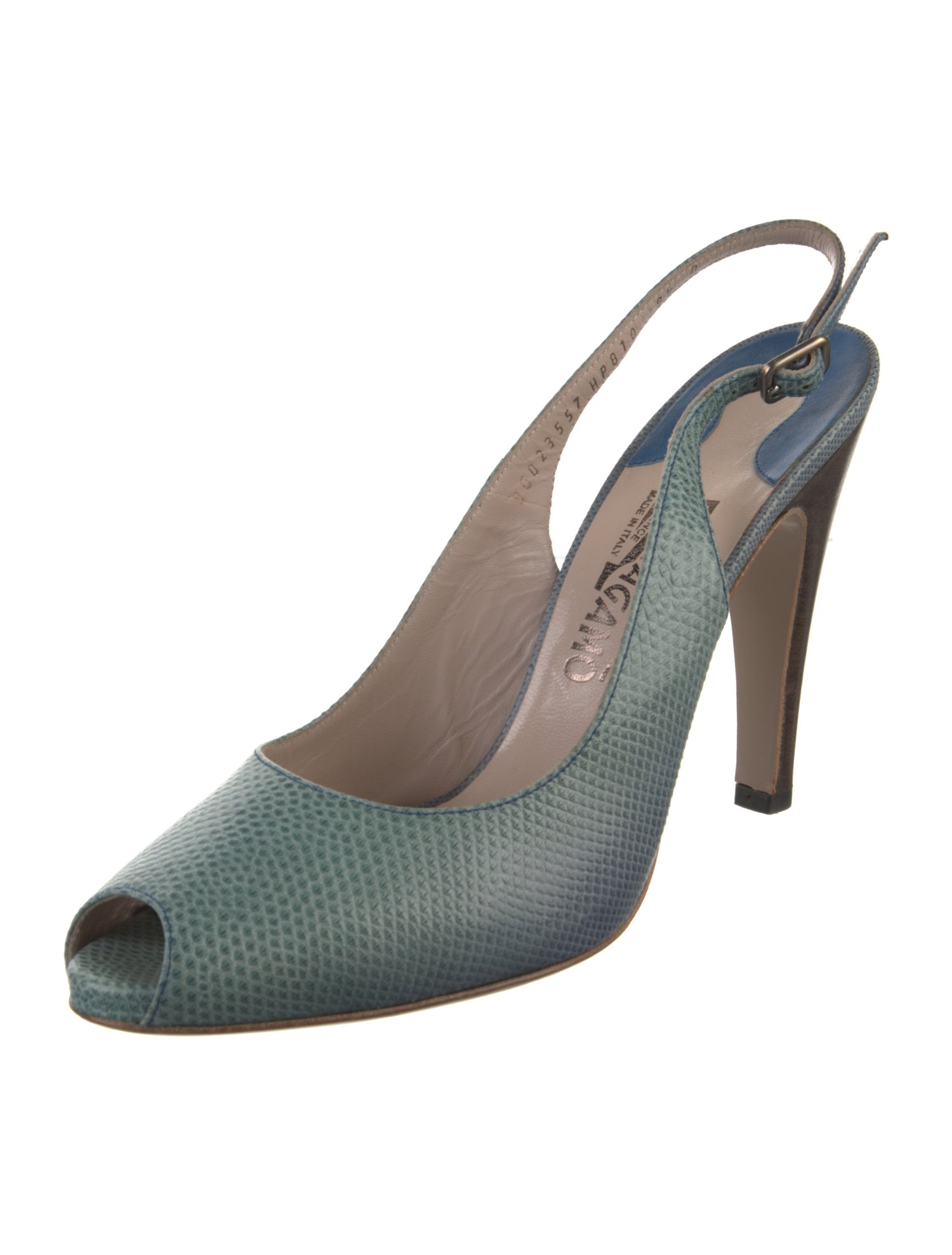 Salvatore Ferragamo Lizard Slingback Pumps