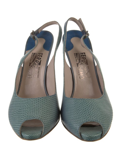 Salvatore Ferragamo Lizard Slingback Pumps