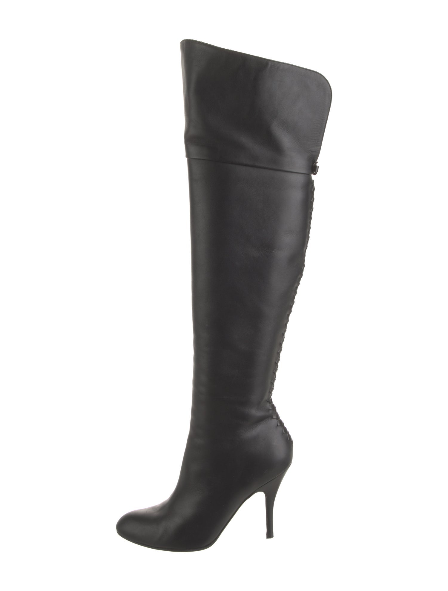 Salvatore Ferragamo Leather Whipstitch Trim Boots