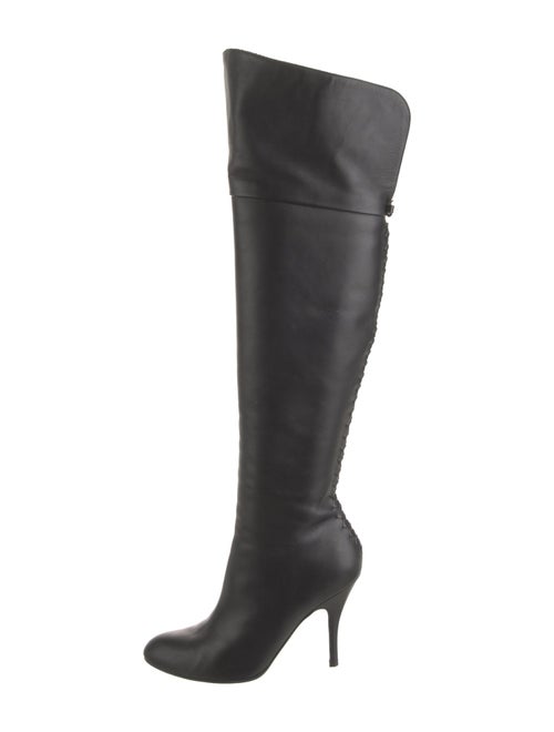Salvatore Ferragamo Leather Whipstitch Trim Boots