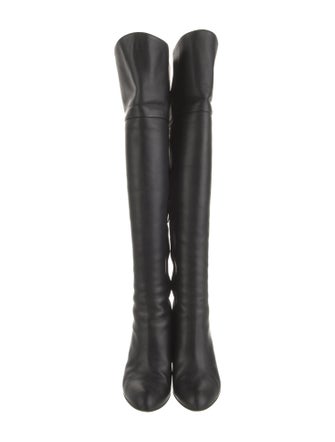 Salvatore Ferragamo Leather Whipstitch Trim Boots